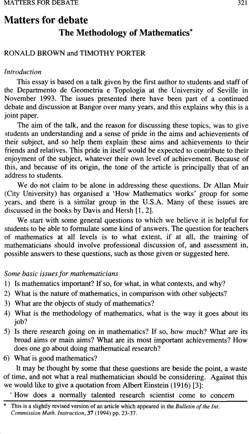 mathematics research paper topics