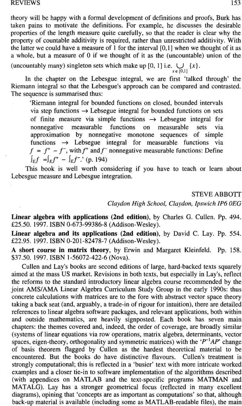 linear algebra and its applications david lay pdf