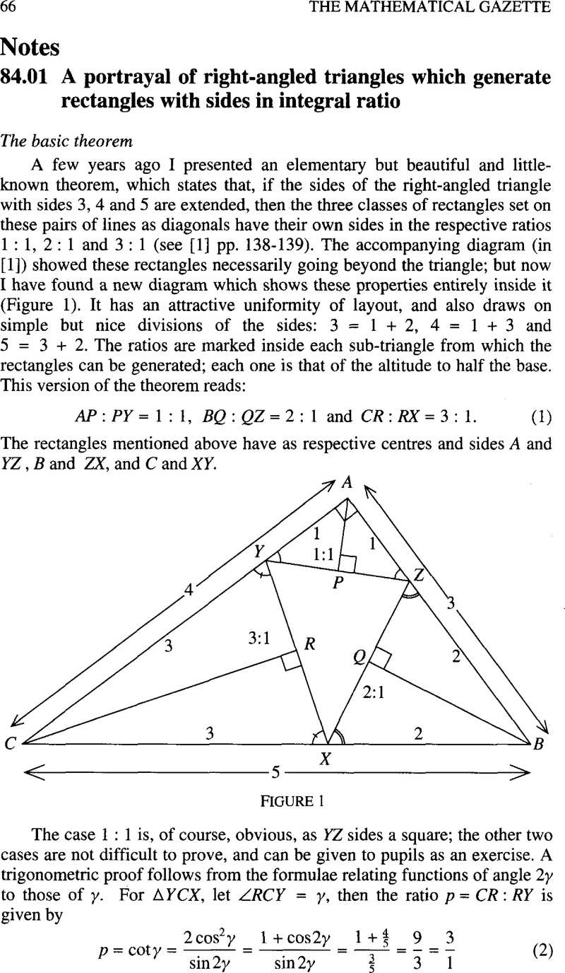 8401 A Portrayal Of Right Angled Triangles Which Generate Rectangles With Sides In Integral 9583