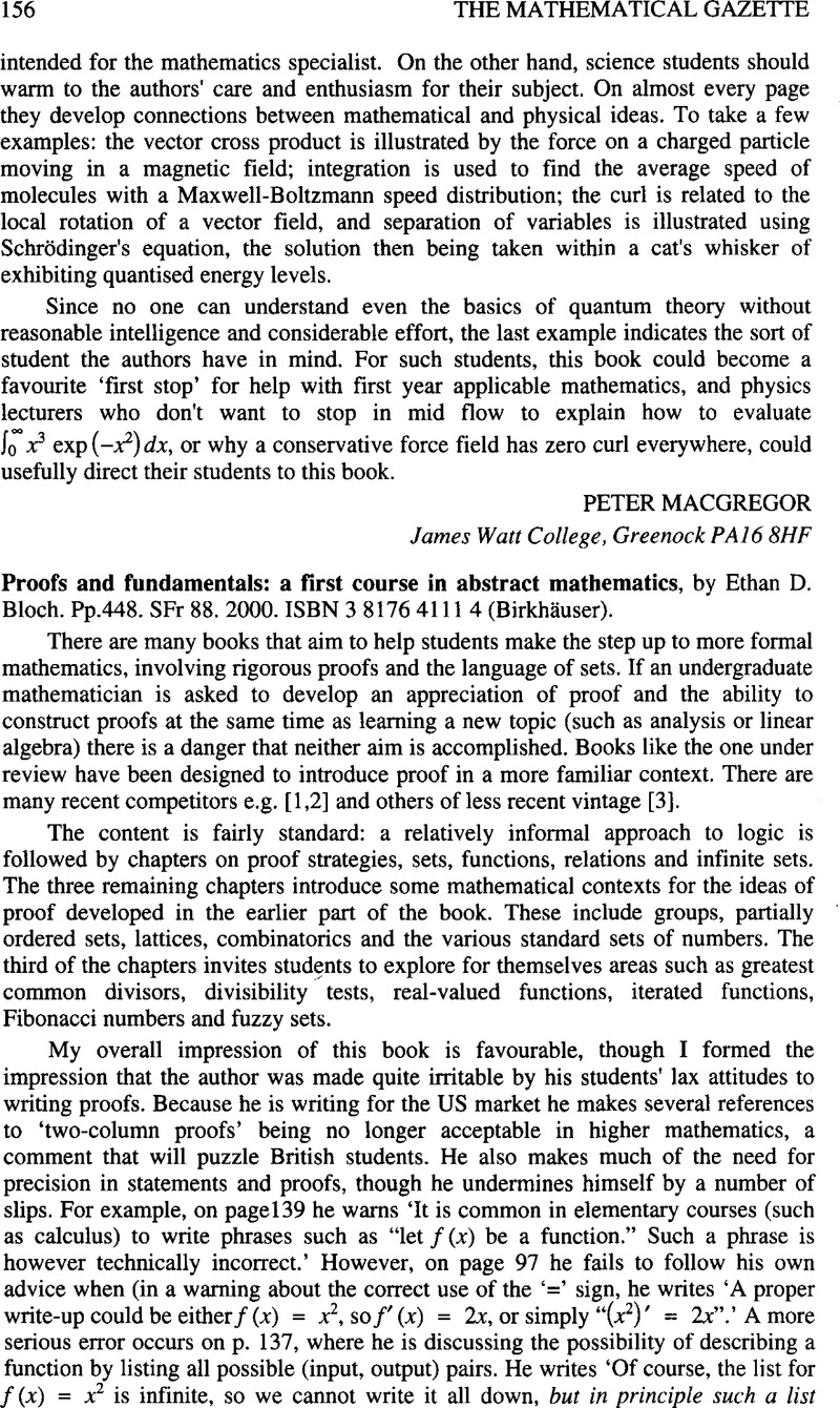 Proofs and fundamentals: a first course in abstract mathematics, by ...