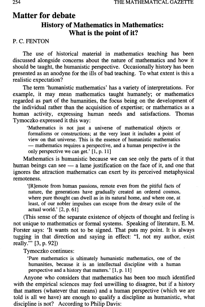 thesis history of mathematics