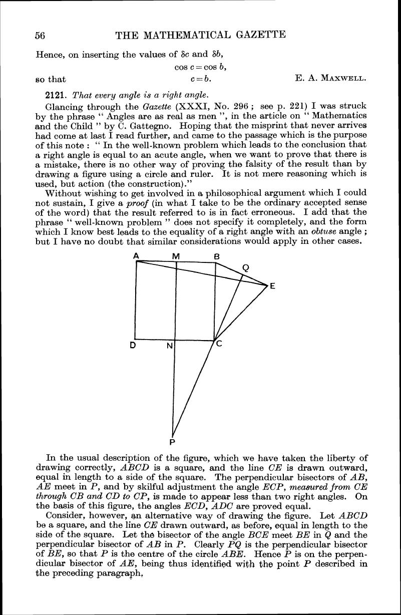 2121. That every angle is a right angle | The Mathematical Gazette ...