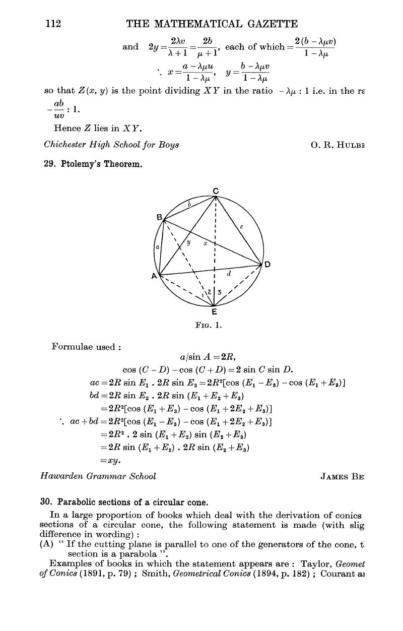 29. Ptolemy's Theorem. | The Mathematical Gazette | Cambridge Core