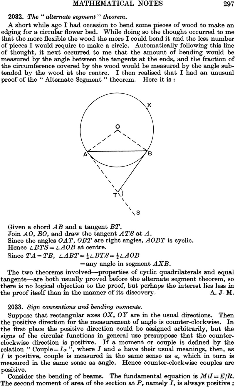 2032 The “ Alternate Segment ” Theorem The Mathematical Gazette Cambridge Core