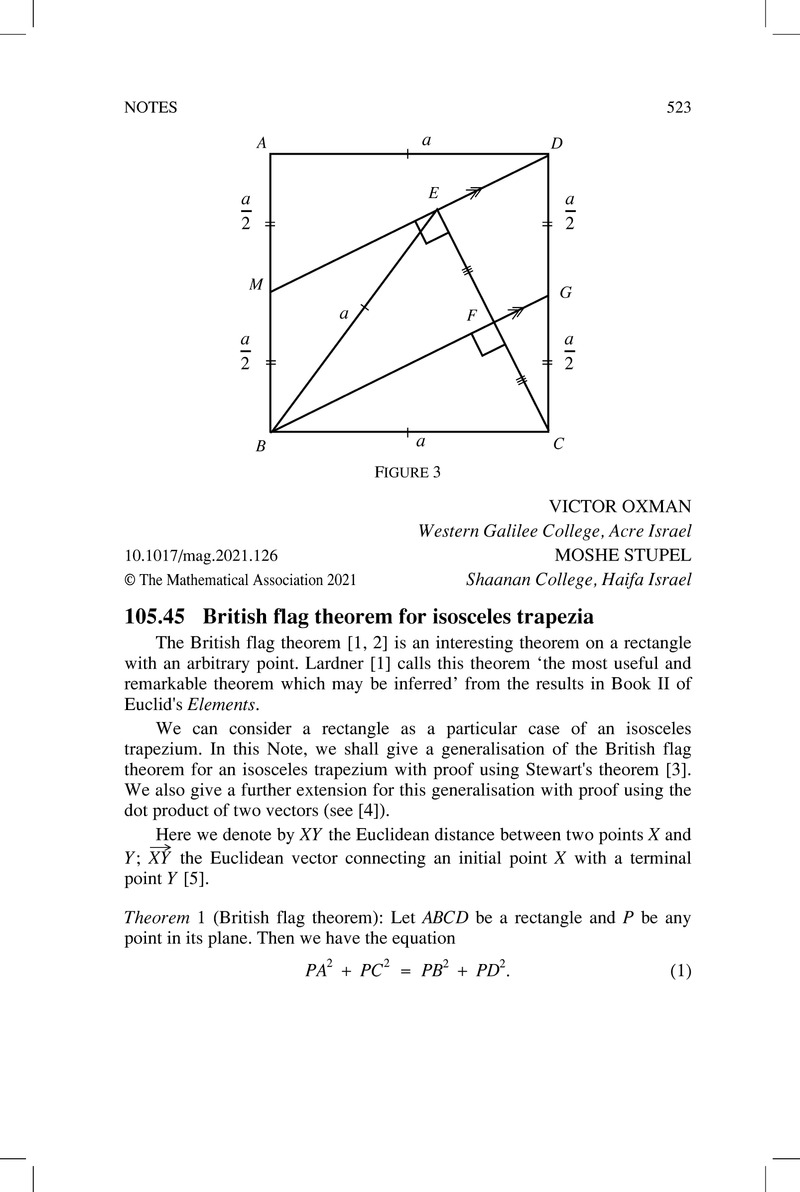 105 45 British Flag Theorem For Isosceles Trapezia The Mathematical 105 45 british flag theorem for isosceles trapezia the mathematical