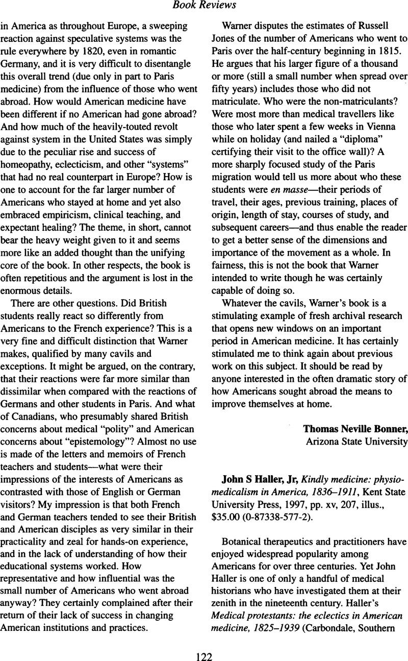Kindly Medicine: Physio-Medicalism in America, 1836-1911