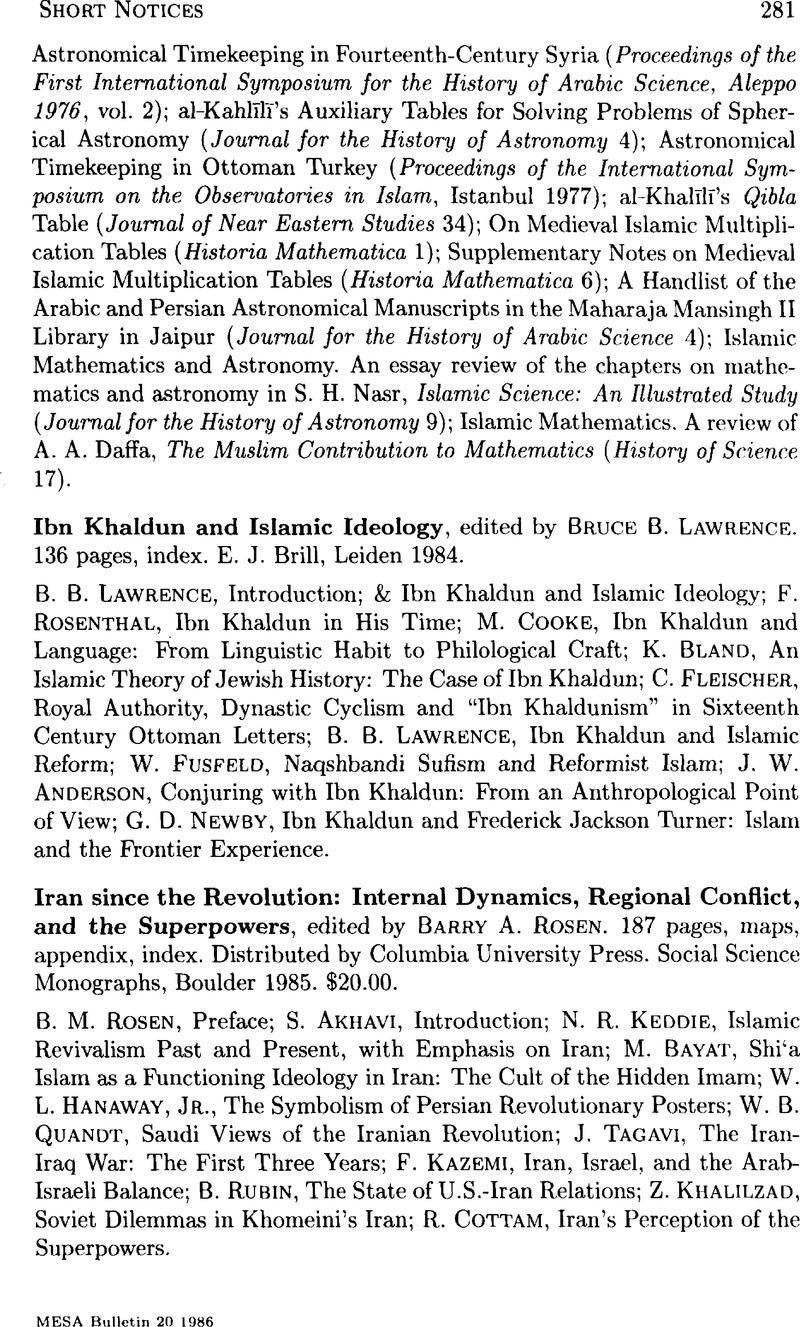 Ibn Khaldun And Islamic Ideology, Edited By Bruce B. Lawrence. 136 ...