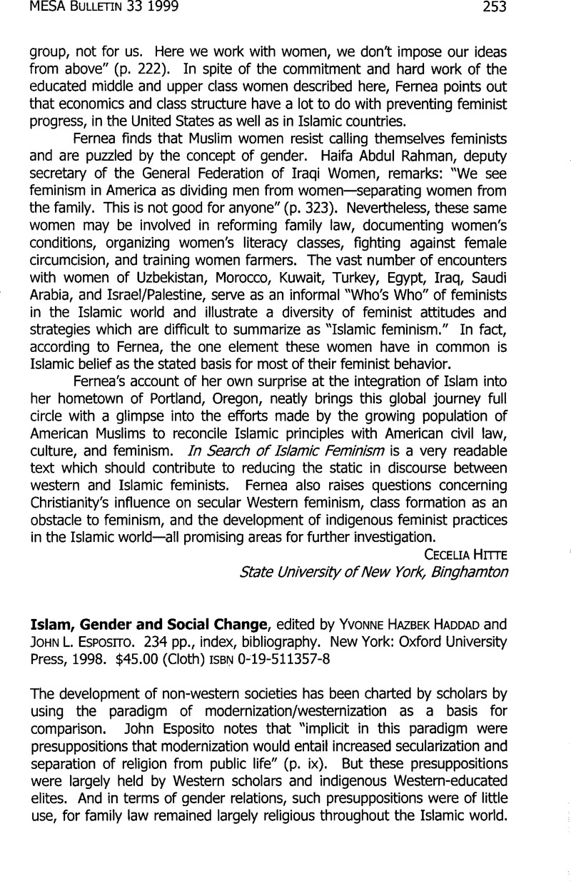 Islam, Gender, and Social Change