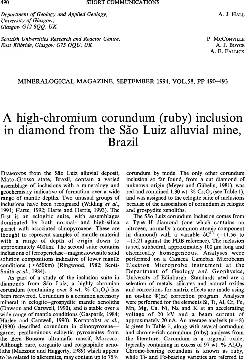 A high-chromium corundum (ruby) inclusion in diamond from the São