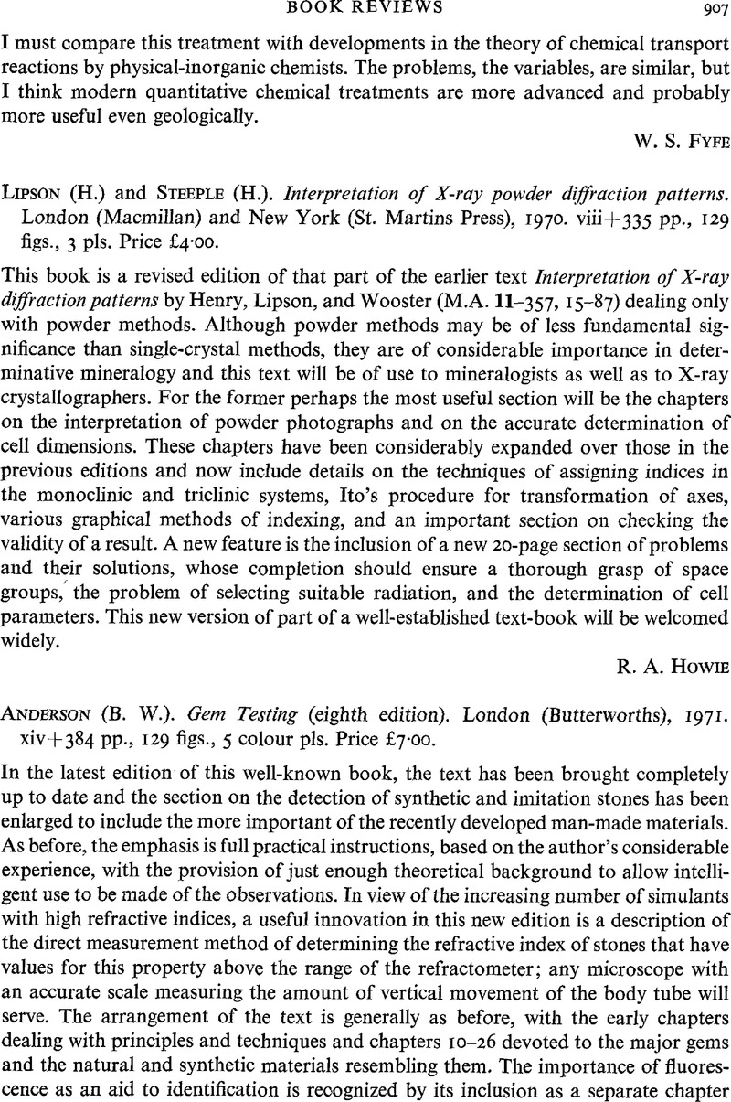 (H.) Lipson and (H.) Steeple Interpretation of X-ray powder diffraction ...