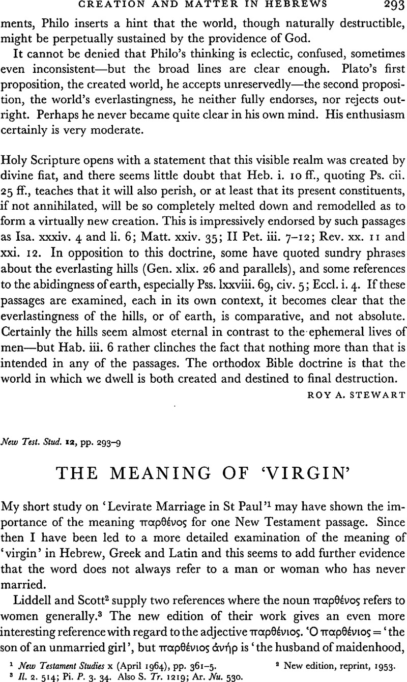 The Meaning Of Virgin New Testament Studies Cambridge Core