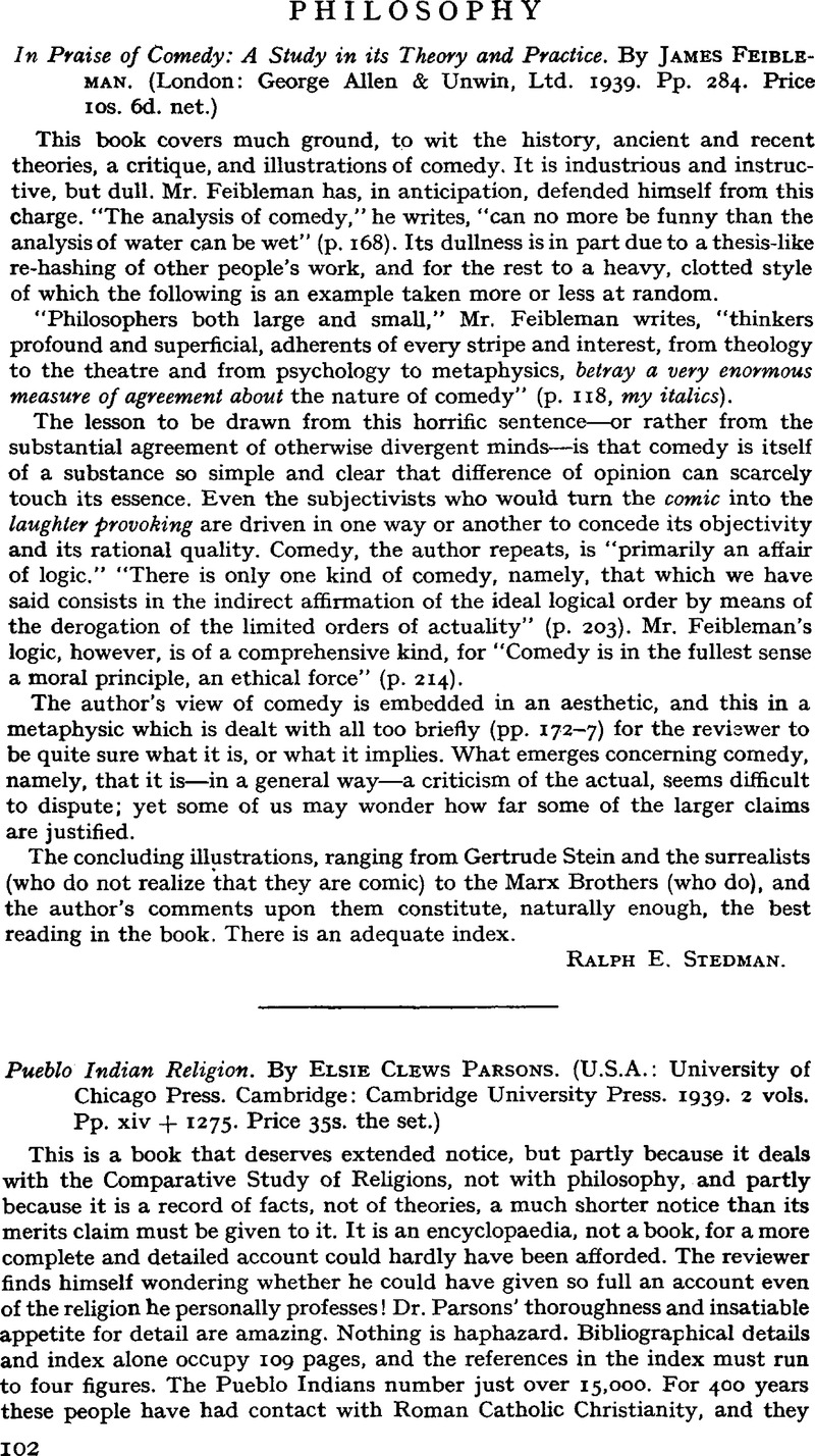 Pueblo Indian Religion. By Elisie Clews Parsons. (U.S.A.: University of ...