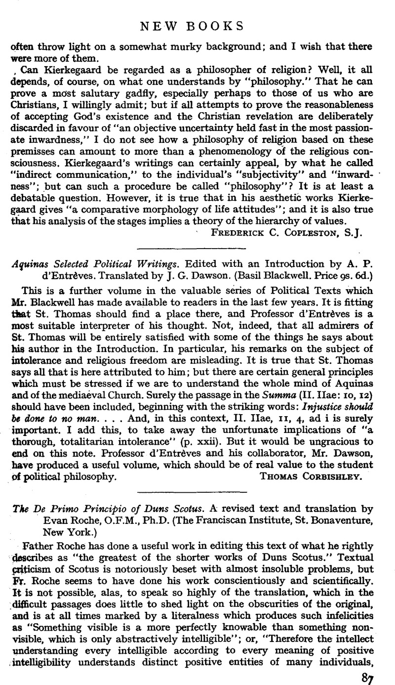 The De Primo Principio Of Duns Scotus. A Revised Text And Translation ...