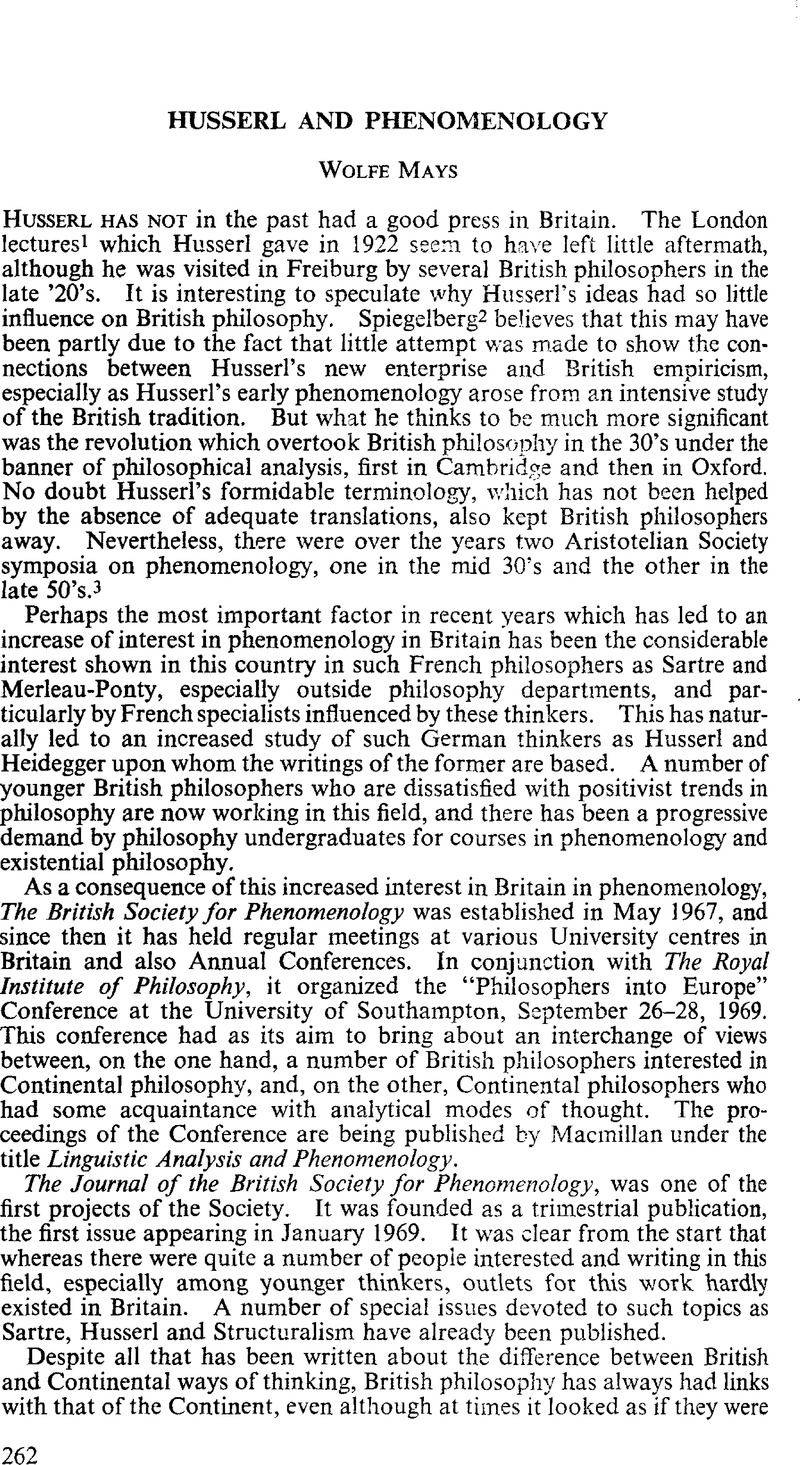 Husserl and Phenomenology | Philosophy | Cambridge Core