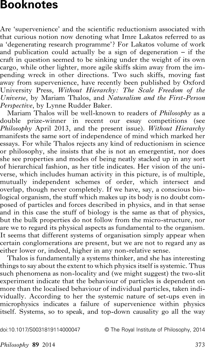 Booknotes Philosophy Cambridge Core Booknotes Philosophy Cambridge Core