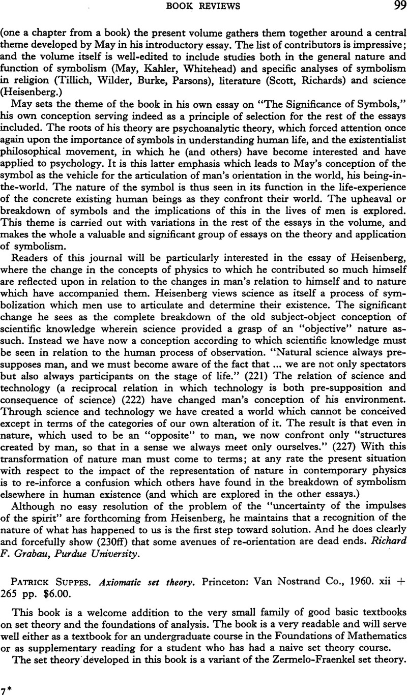 Patrick Suppes. Axiomatic Set Theory. Princeton: Van Nostrand Co., 1960 ...