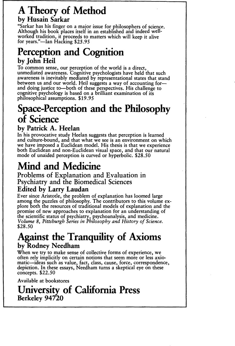 PSA volume 50 issue 4 Cover and Back matter | Philosophy of