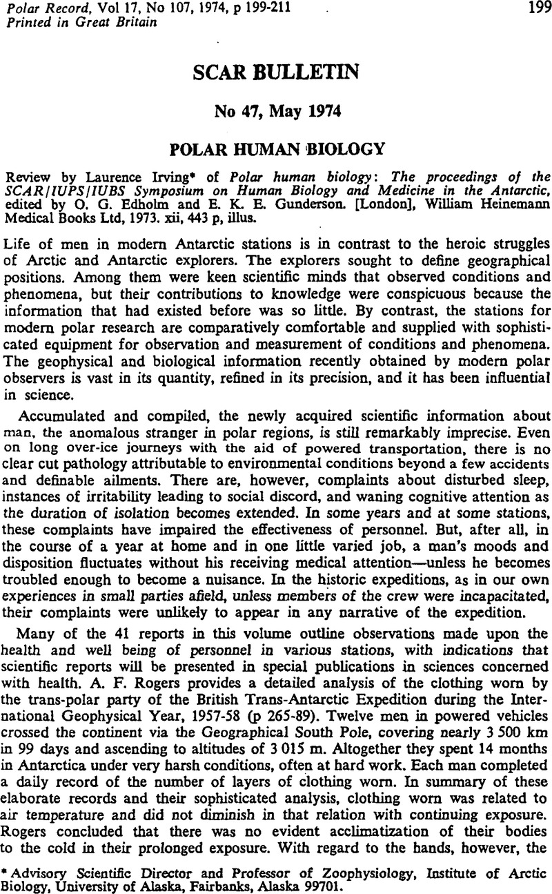 Polar human biology | Polar Record | Cambridge Core