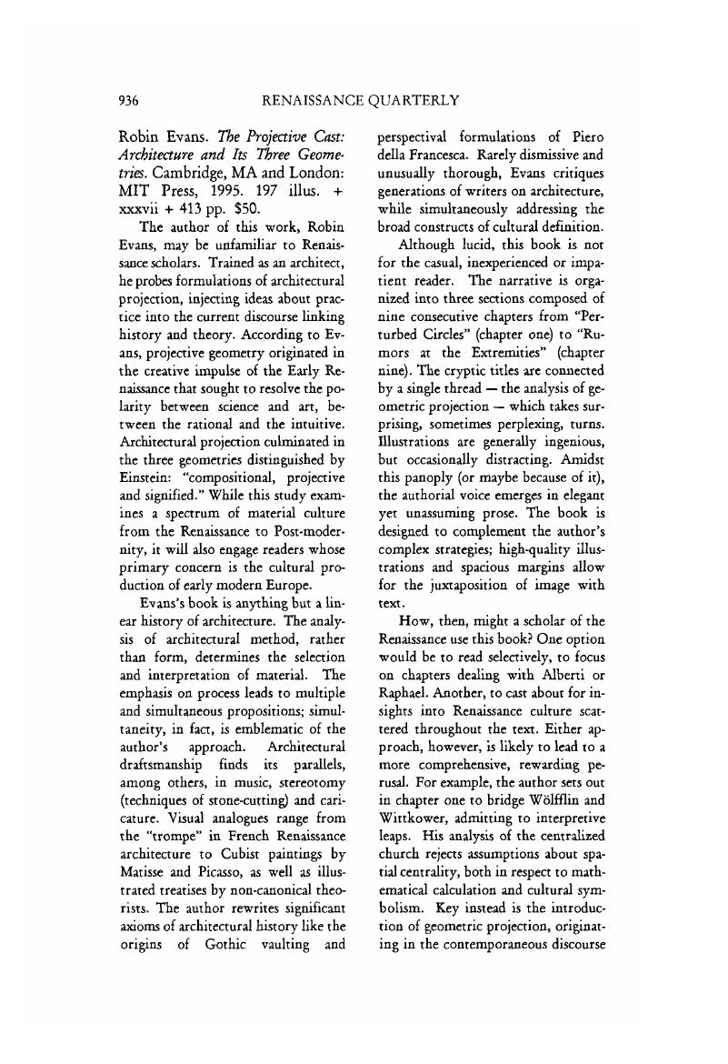 The Projective Cast: Architecture and Its Three Geometries