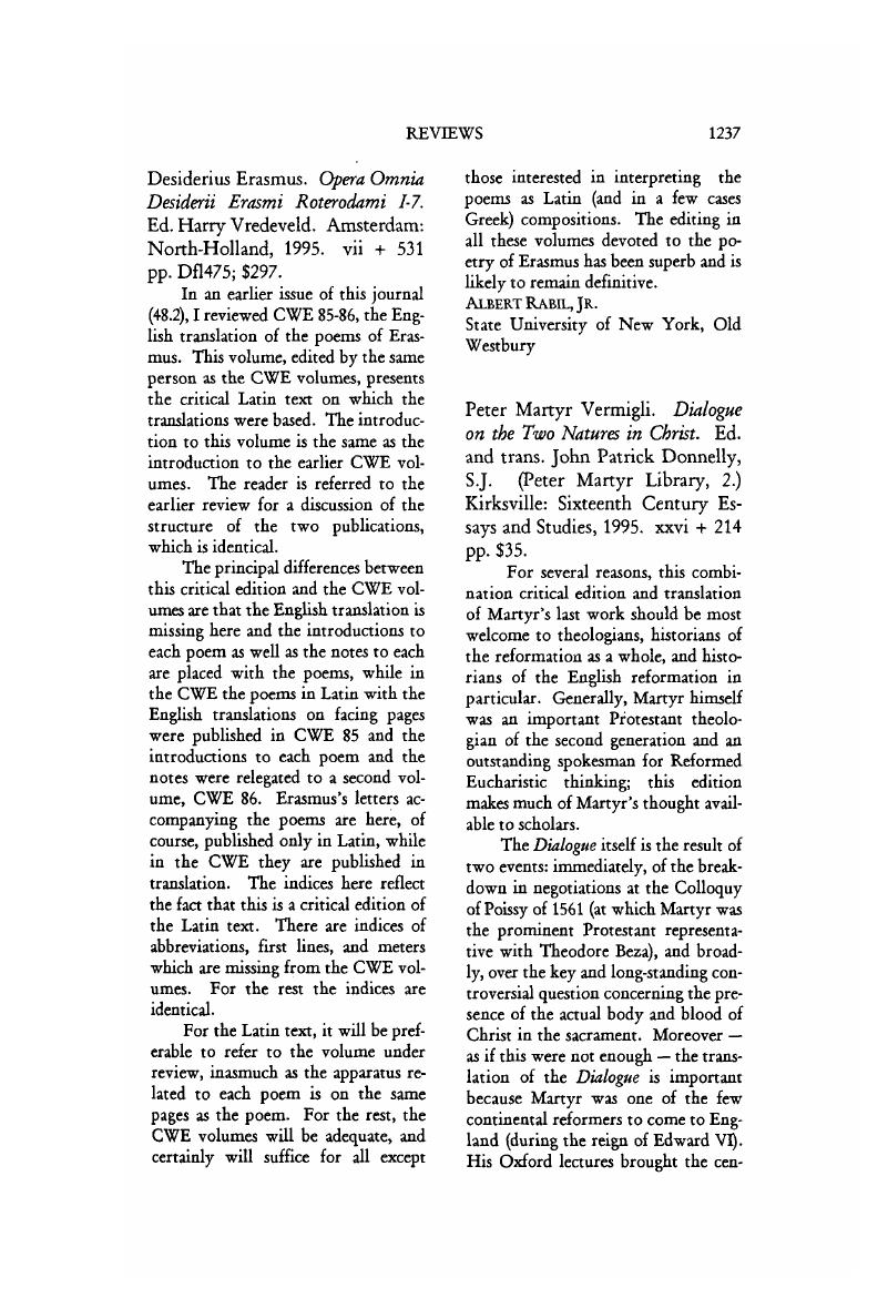 Peter Martyr Vermigli. Dialogue on the Two Natures in Christ. Ed. and trans. John Patrick