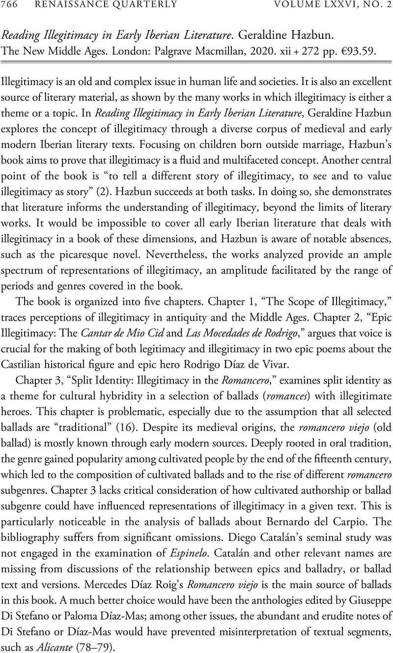 Reading Illegitimacy in Early Iberian Literature. Geraldine Hazbun. The