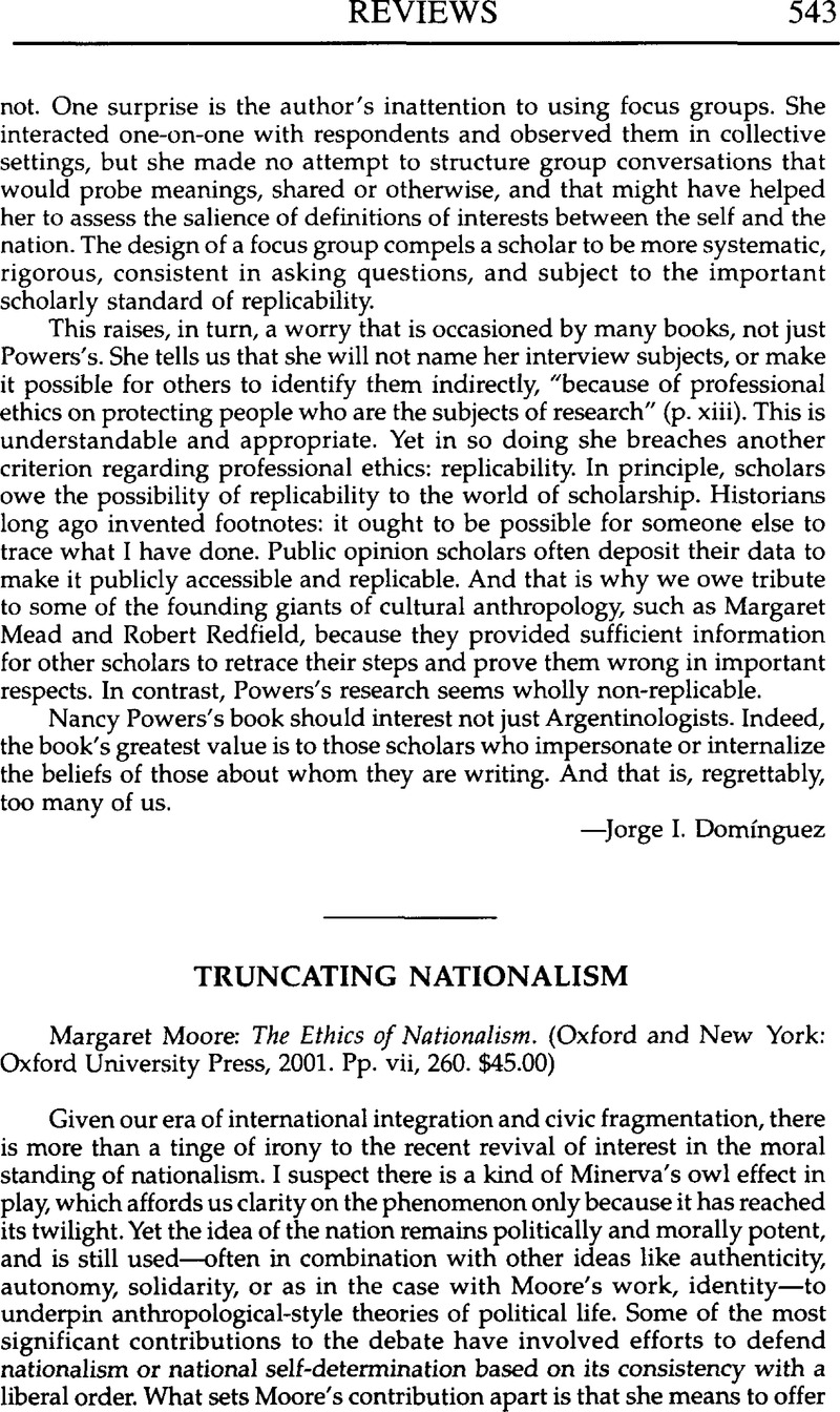 The Ethics of Nationalism by Margaret Moore
