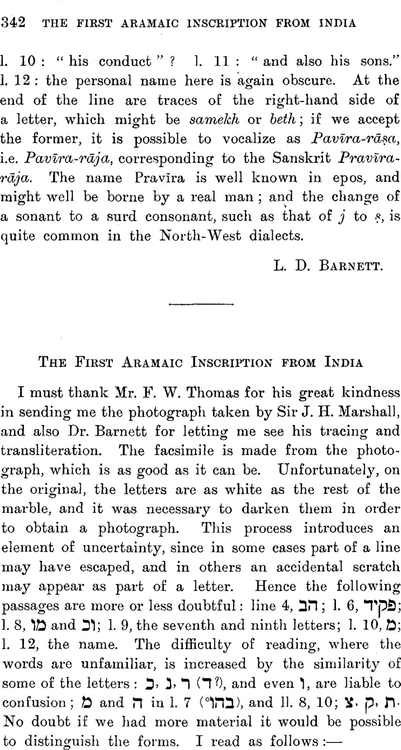 The First Aramaic Inscription from India | Journal of the Royal Asiatic ...