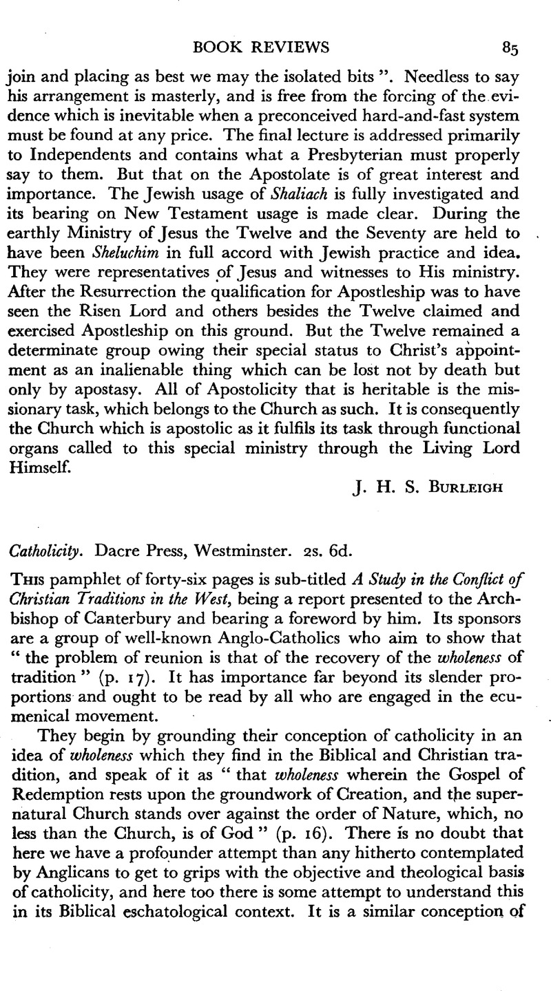 Catholicity Dacre Press Westminster 2s 6d Scottish Journal Of Theology Cambridge Core