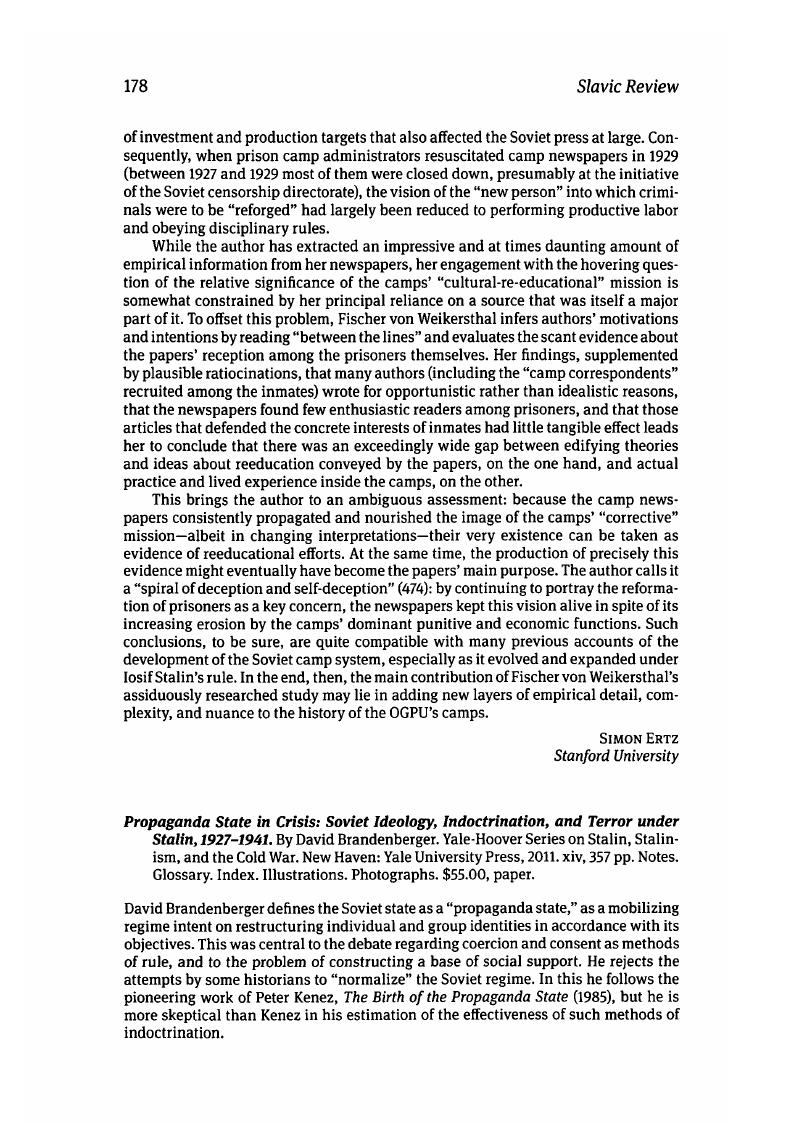 Propaganda State in Crisis: Soviet Ideology, Indoctrination, and Terror under Stalin, 1927-1941