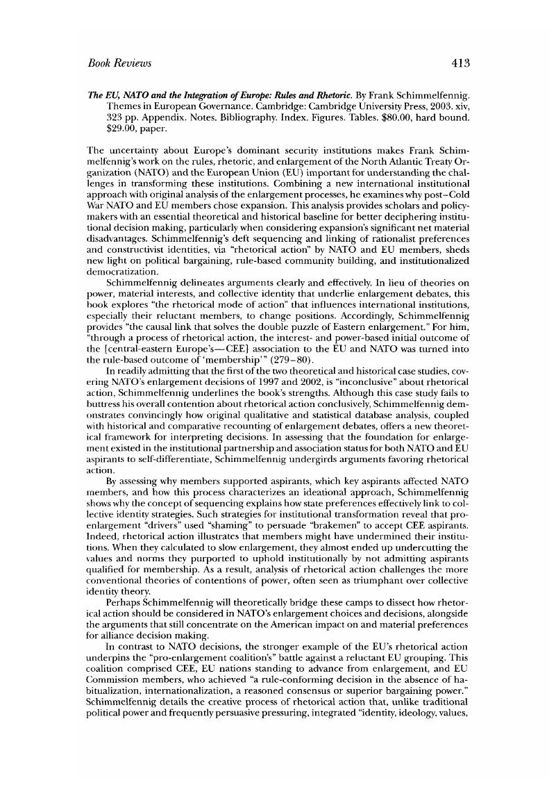 Europe Rhetoric The EU, NATO and the Integration of Europe: Rules and Rhetoric. By ...