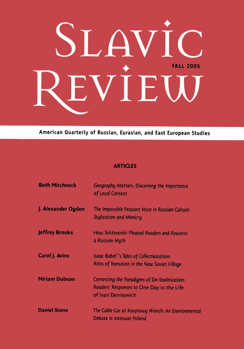 SLR volume 64 issue 3 Cover and Front matter Slavic Review