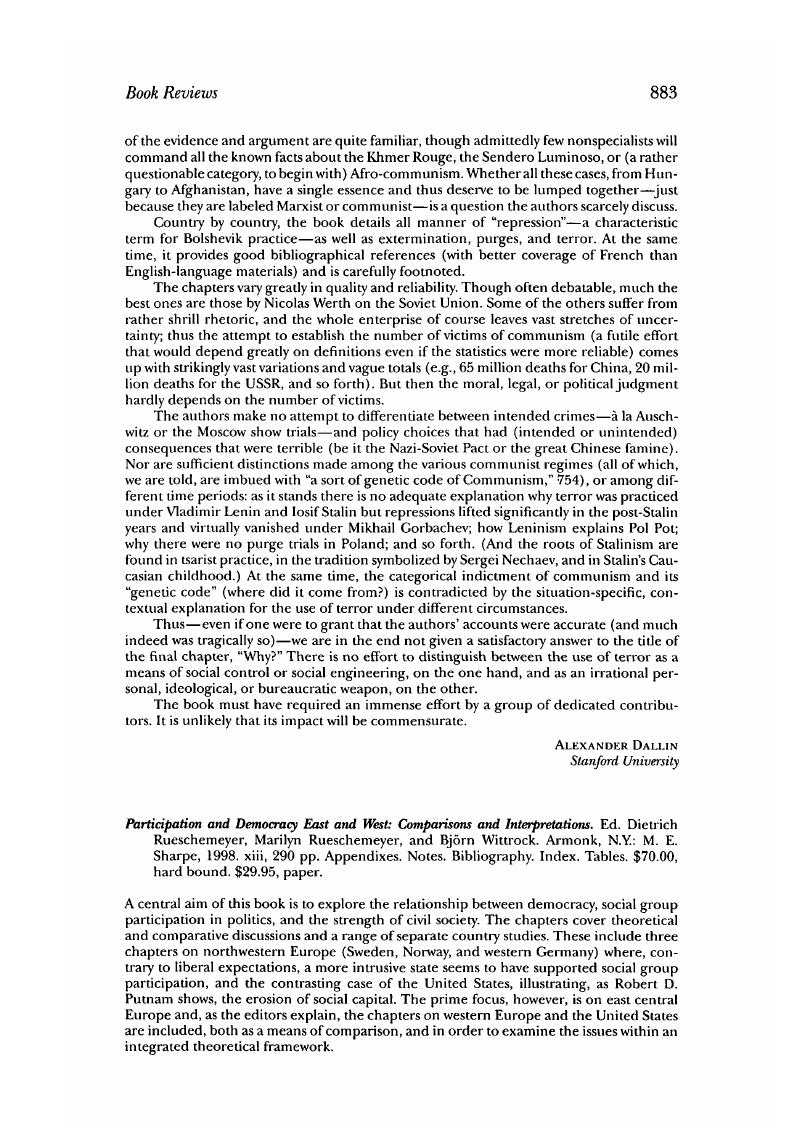 Participation and Democracy East and West: Comparisons and Interpretations
