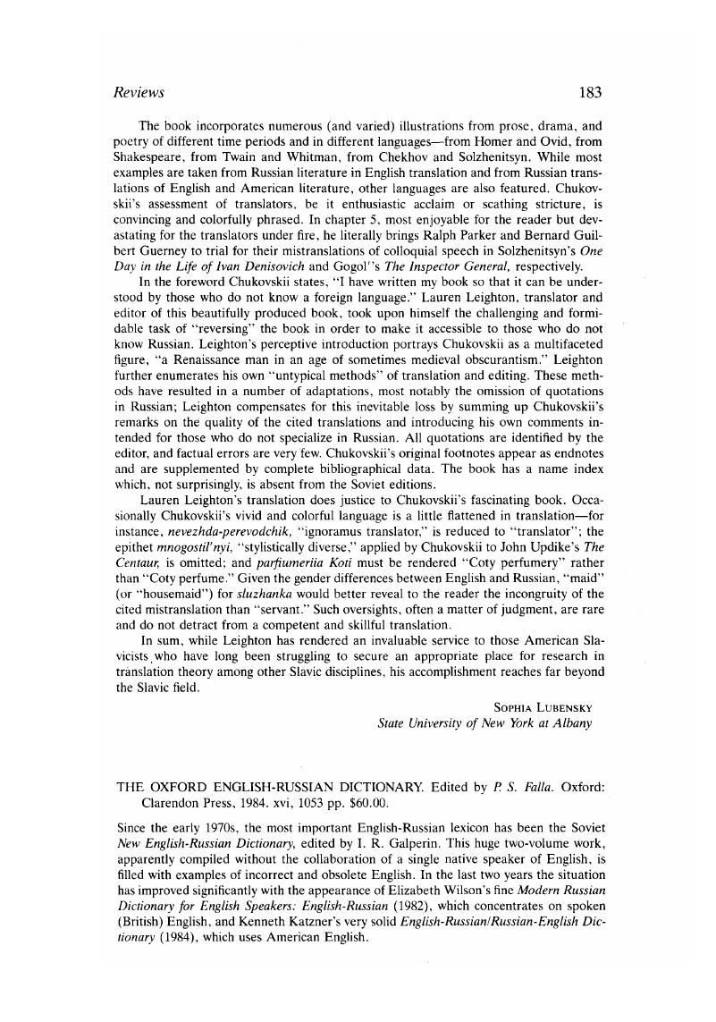 The Oxford EnglishRussian Dictionary. Edited by P. S. Falla. Oxford