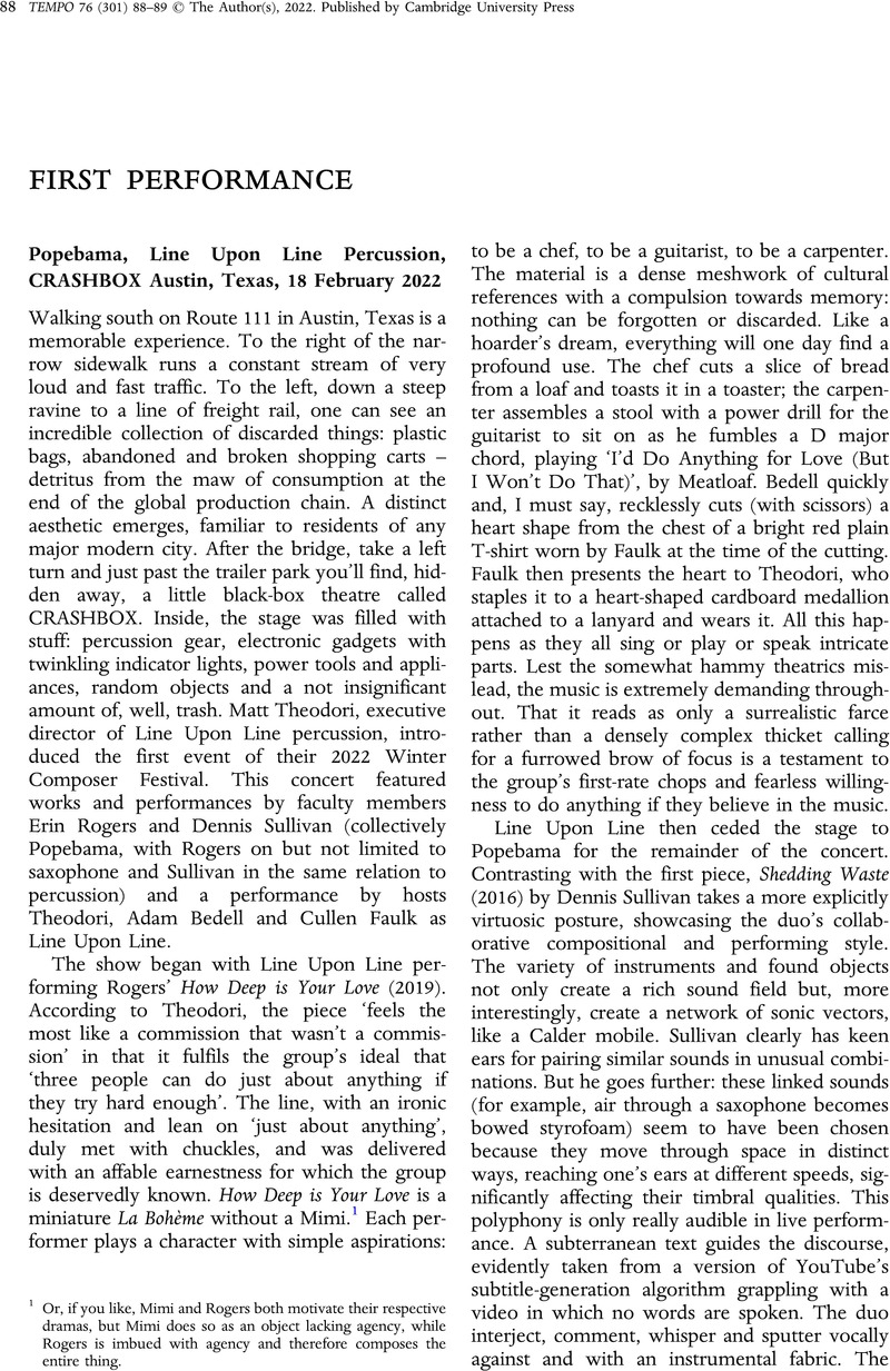 Popebama, Line Upon Line Percussion, CRASHBOX Austin, Texas, 18