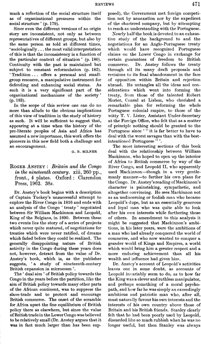 Roger Anstey: Britain and the Congo in the nineteenth century, xiii ...