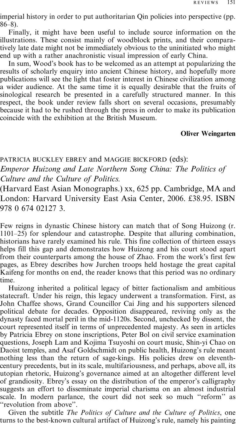 Patricia Buckley Ebrey and Maggie Bickford (eds): Emperor Huizong