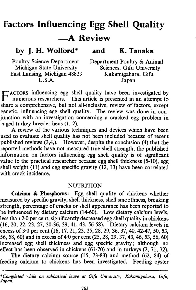 Factors Influencing Egg Shell Quality A Review World s Poultry