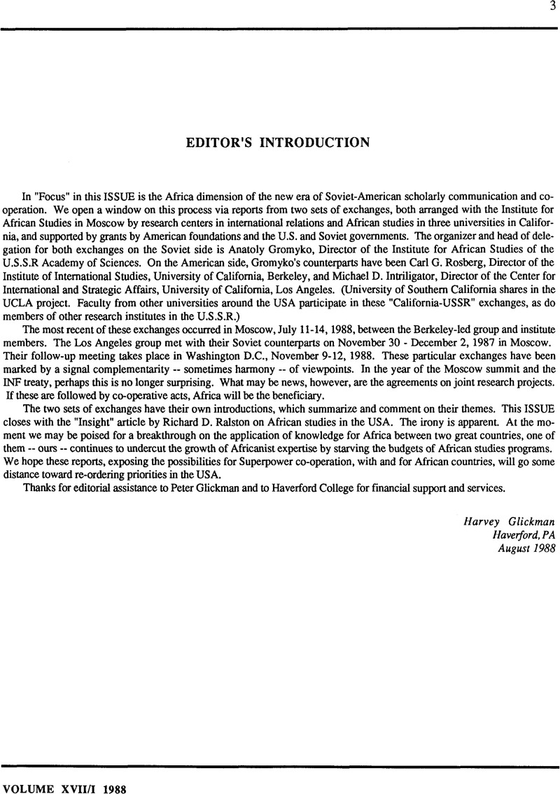 Editor’s Introduction | African Issues | Cambridge Core