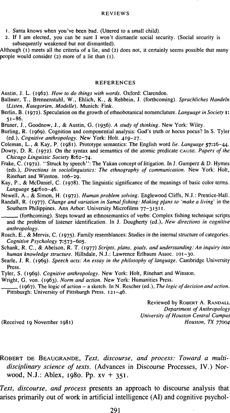Discourse - Robert De Beaugrande, Text, discourse, and