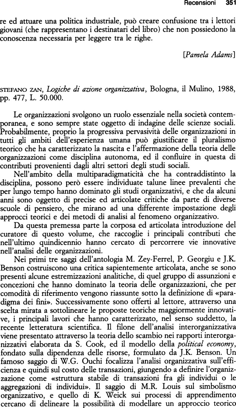 stefano-zan-logiche-di-azione-organizzativa-bologna-il-mulino-1988