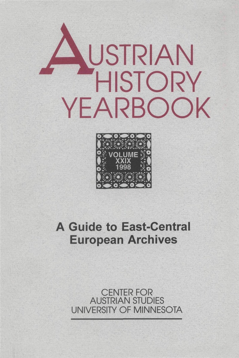 AHY volume 29 issue 2 Cover and Front matter | Austrian History ...