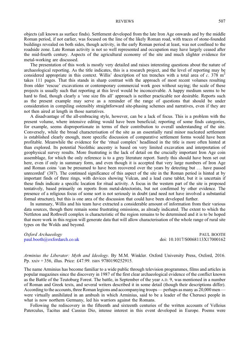 Arminius the Liberator: Myth and Ideology