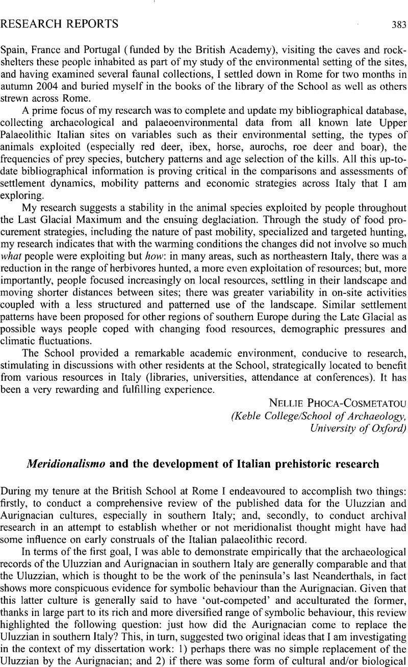 Rome Awards: Meridionalismo and the development of Italian prehistoric ...