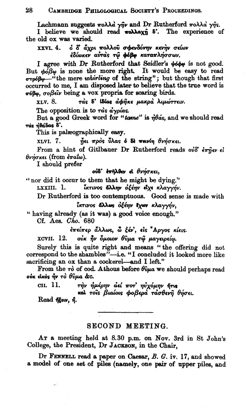 Second Meeting The Cambridge Classical Journal Cambridge Core 5628