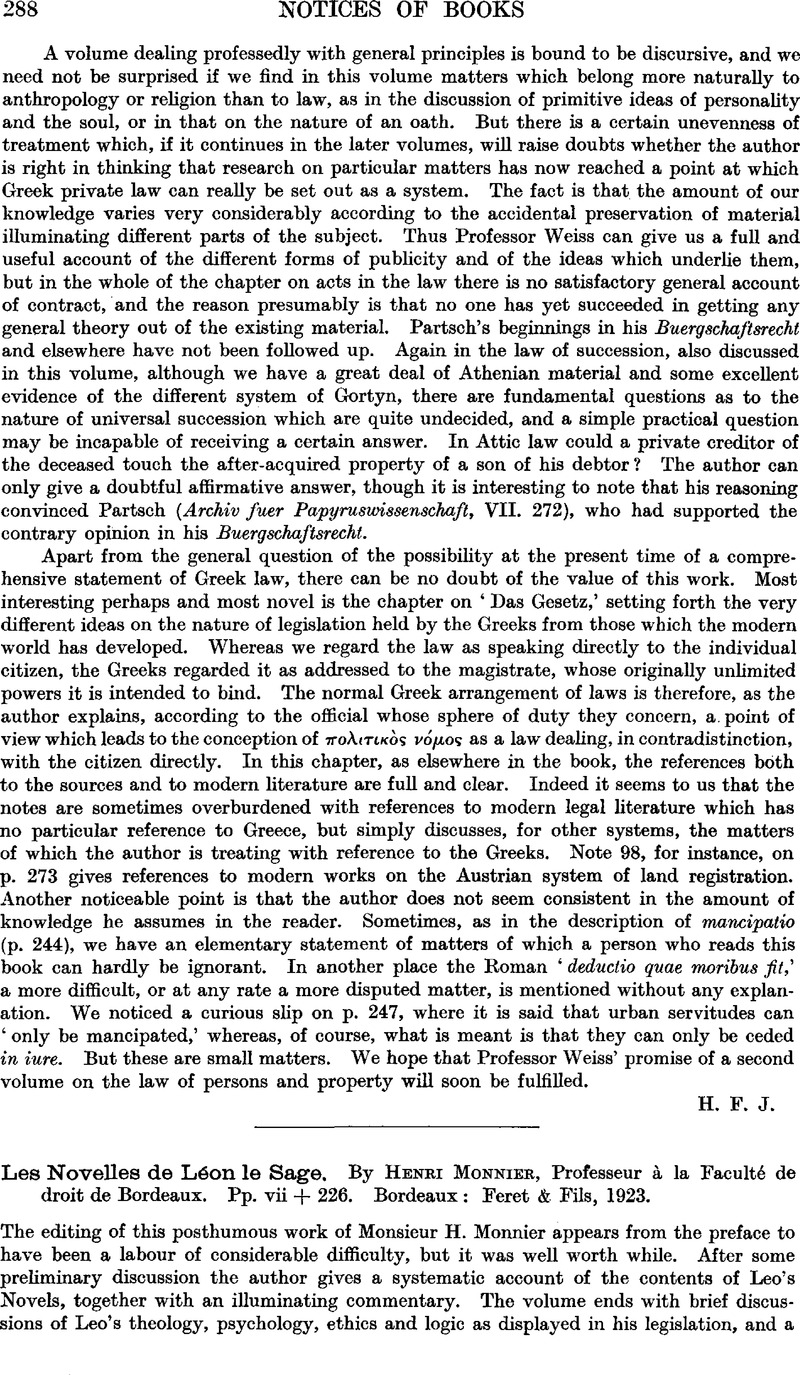 Les Novelles de Léon le Sage. By Henri Monnier, Professeur à la Faculté ...