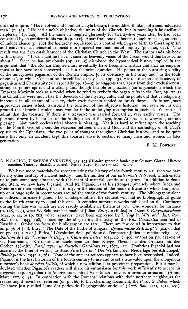 A. Piganiol, L'empire Chrétien, 325-395 (Histoire générate fondée par ...