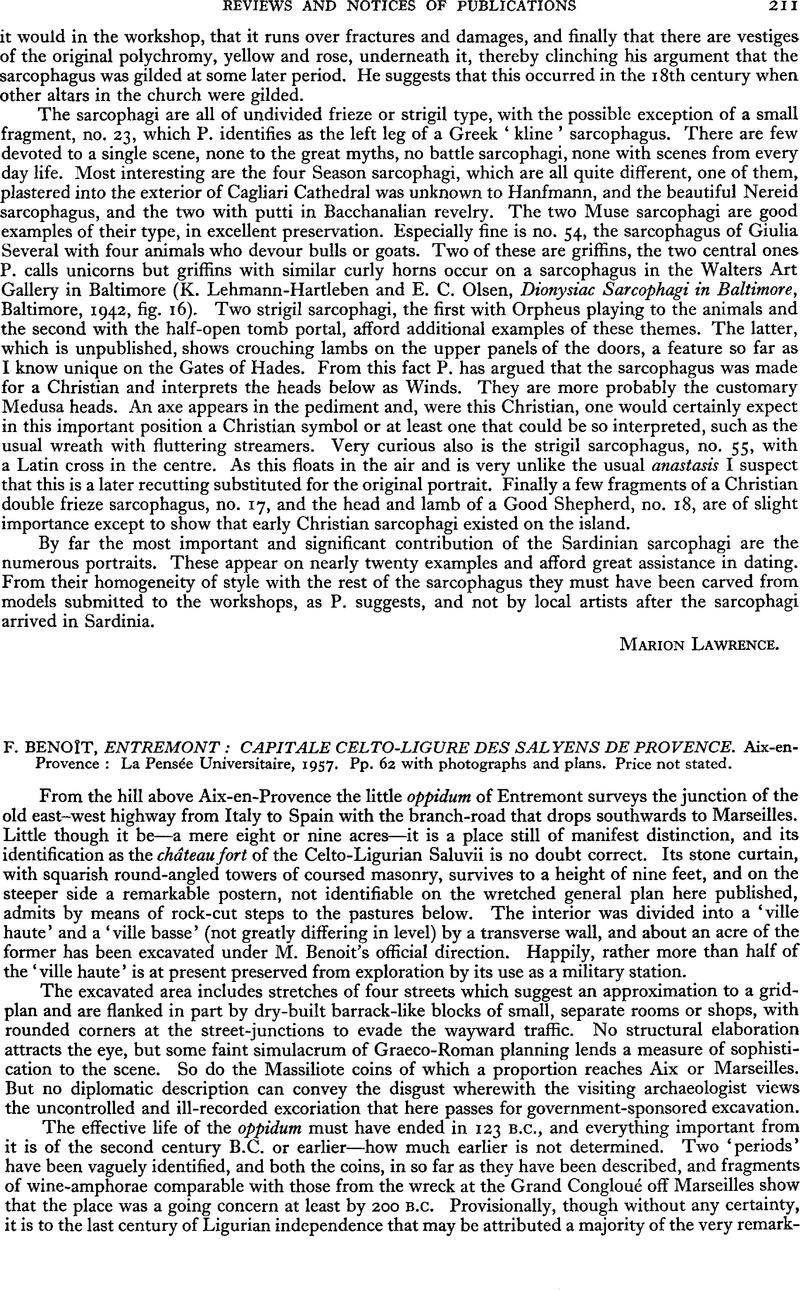 F. Benoît, Entremont: Capitale celto-ligure des Salyens de Provence ...