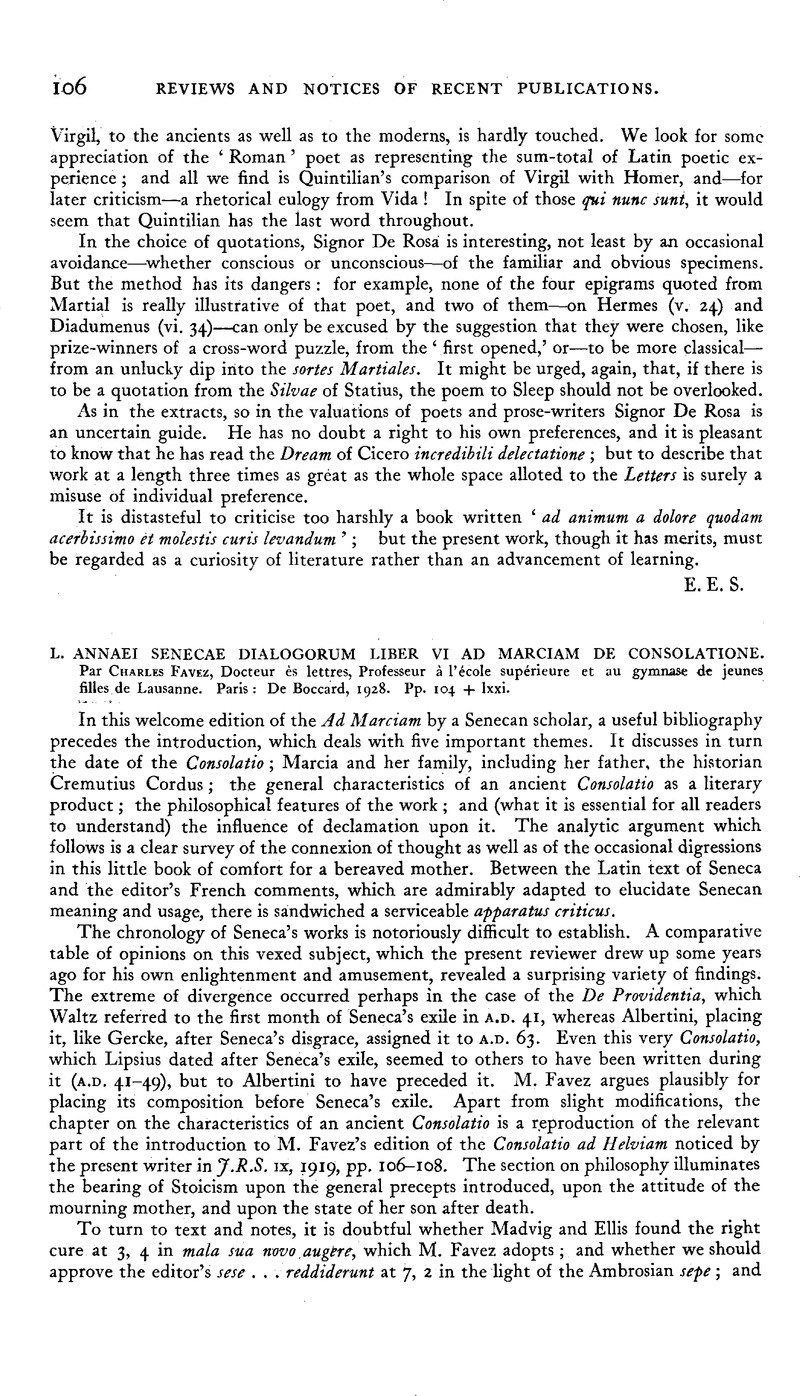 L. Annaei Senecae Dialogorum Liber VI ad Marciam de Consolatione. Par ...