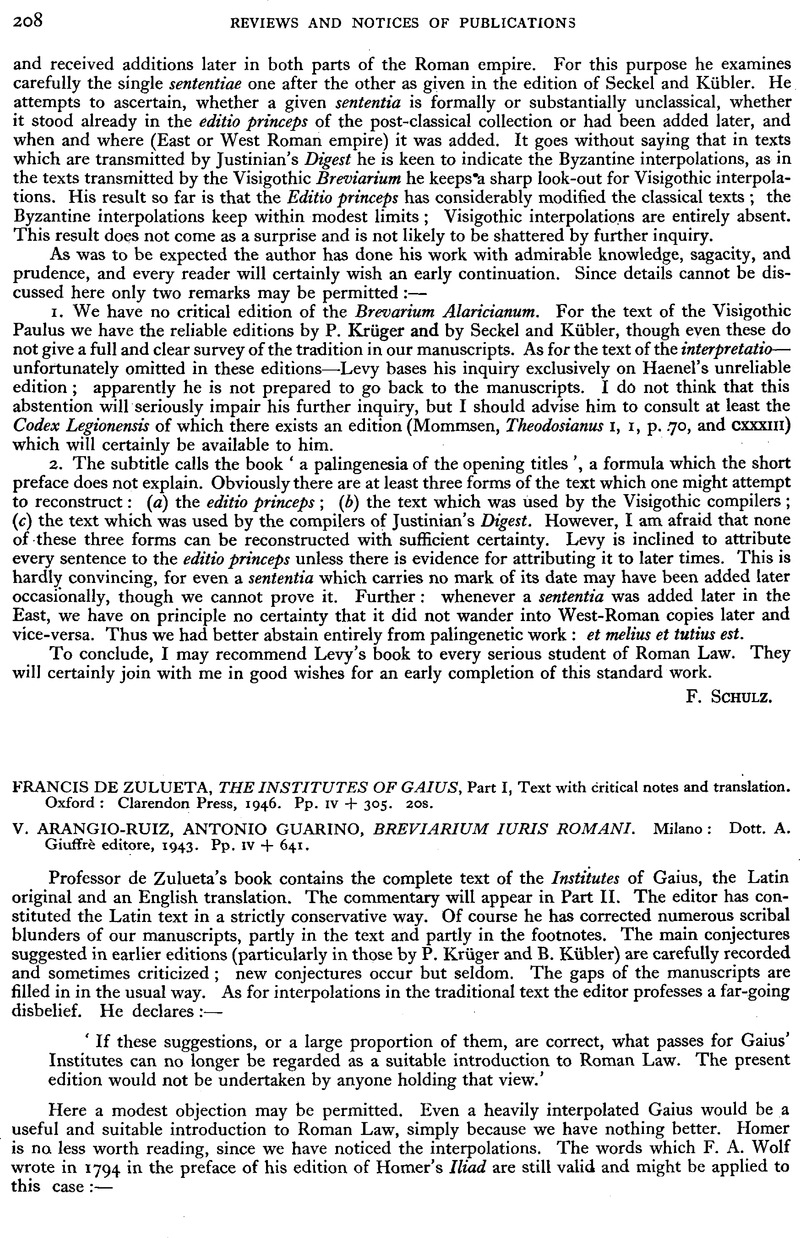 Francis De Zulueta, The Institutes of Gaius, Part I, Text with critical ...