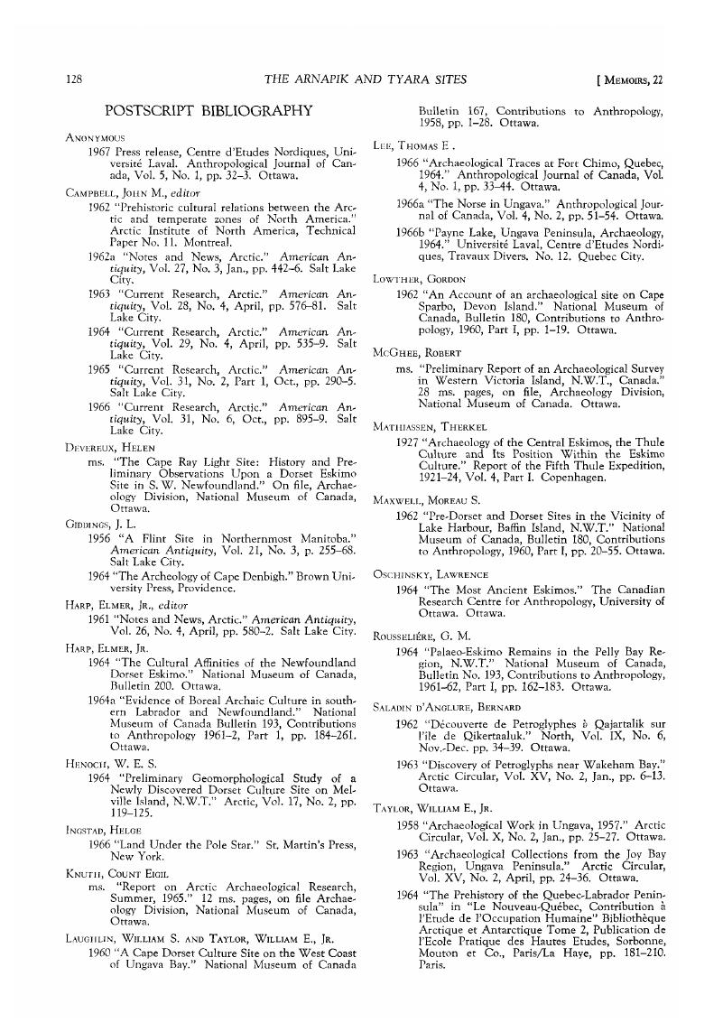 Article Postscripts Postscript Bibliography | Memoirs of the Society for American ...